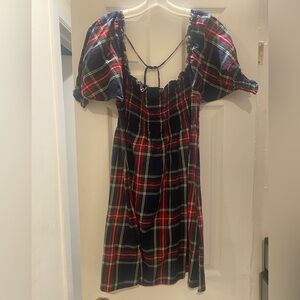 Hill House Woman’s Dress in Red and Blue Plaid